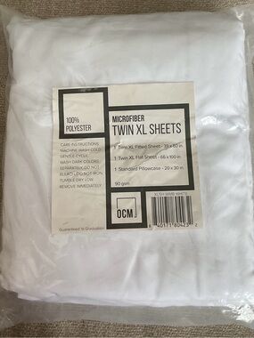 NWT College Dorm Microfiber Twin XL Sheets - 100% Polyester